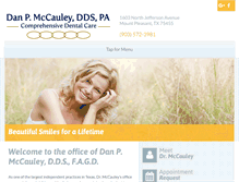 Tablet Screenshot of danmccauleydds.com